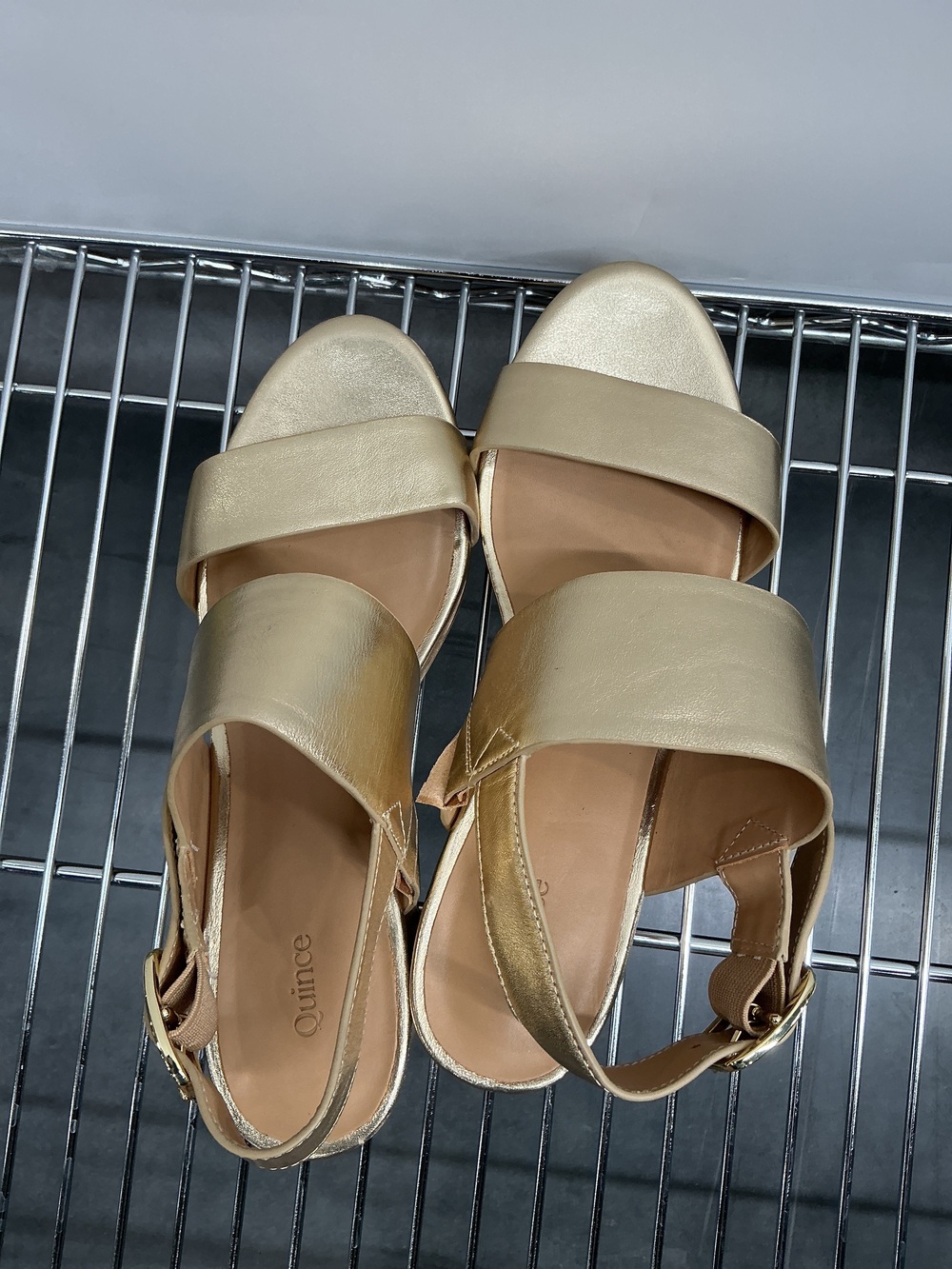 Italian Leather Double Band Block Heel Sandal